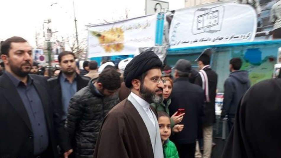 حضور فرزندان رهبر معظم انقلاب در جمع راهپیمایان تهرانی