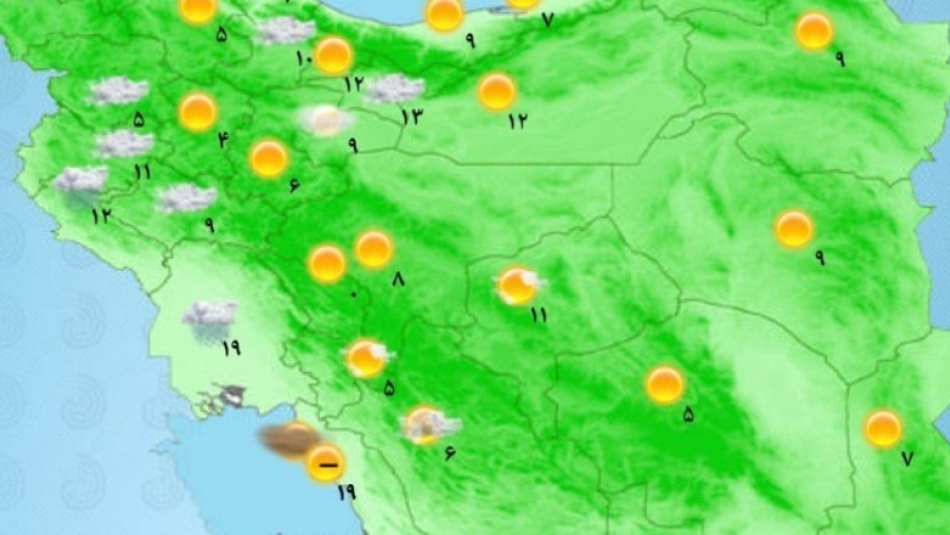 هواشناسی ایران امروز دوشنبه ۷ فروردین ۱۴۰۲/ بارش باران در اغلب نقاط کشور
